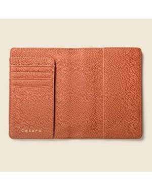Casupo Leather Passport Wallet With Rfid Protection - Orange