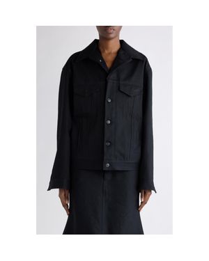 Balenciaga Standing Denim Jacket - Black