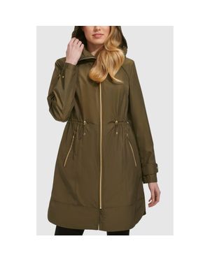 Cole Haan Travel Packable Hooded Rain Jacket - Green