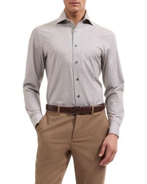 Bugatchi Devon Ooohcotton Stretch Shirt - Gray
