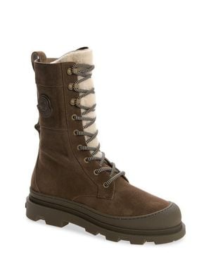 Moncler Vera Genuine Shearling Trim Boot - Brown