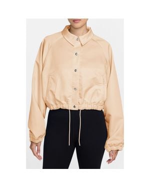 Nike Sportswear Water Repellent Satin Coach Jacket - Natural