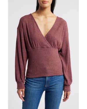 Loveappella Empire Tie Back Rib Top - Red