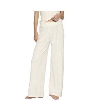 Eberjey Pointelle Straight Leg Pants - Natural