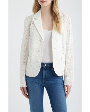 FRAME The Paisley Cotton Eyelet Blazer - White