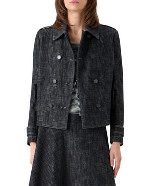 Akris Punto Double Breasted Heavyweight Cotton Denim Jacket - Black