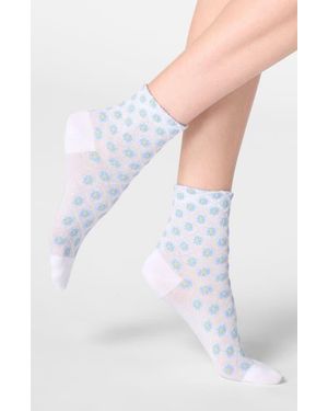Oroblu Tiny Bloom Ankle Socks - White