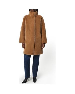 Apparis Blair Pluche Faux Fur Coat - Brown
