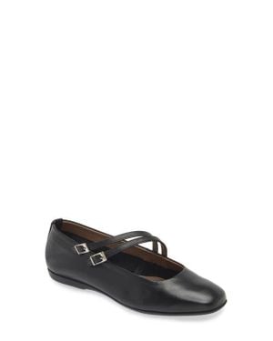 Wonders Asymmetric Double Strap Flat - Black