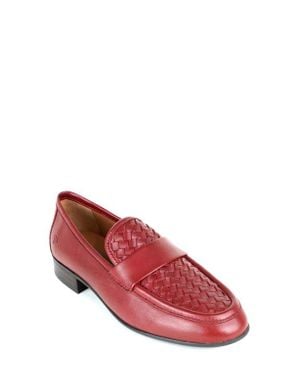 Gentle Souls Crew Woven Leather Loafer - Red