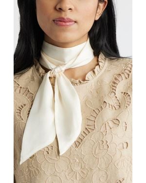 Treasure & Bond Assorted 2-Pack Satin Skinny Scarves - White