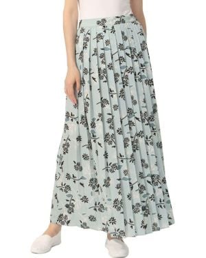 Kimi + Kai Print Box Pleat Maxi Skirt - Multicolor