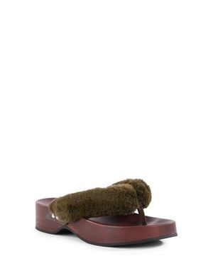 Seychelles Ocean Ave Faux Fur Flip Flop - Brown
