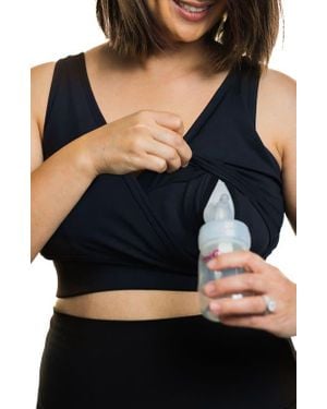 LOVE AND FIT Everyday Luxe Maternity/Nursing Pumping Wireless Bra - Black