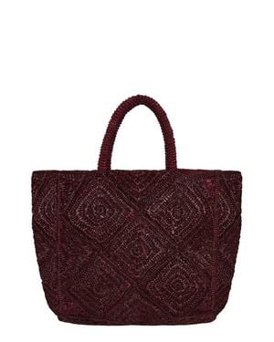 Vitamin A Cala Raffia Tote - Purple