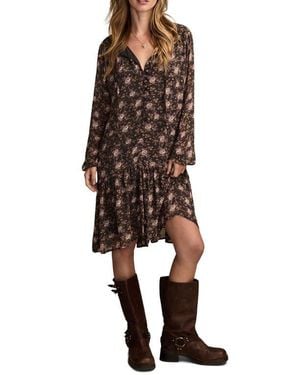Lucky Brand Floral Long Sleeve Dress - Black