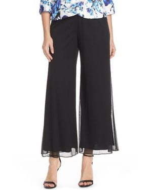 Alex Evenings Wide Leg Mesh Pants - Black