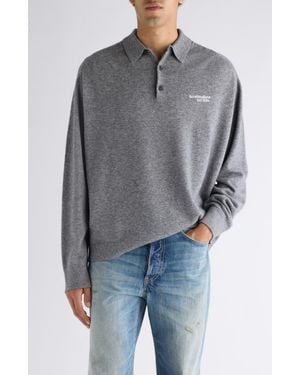 Acne Studios Kluxey Light Richard Yak Hair & Wool Polo Sweater - Gray