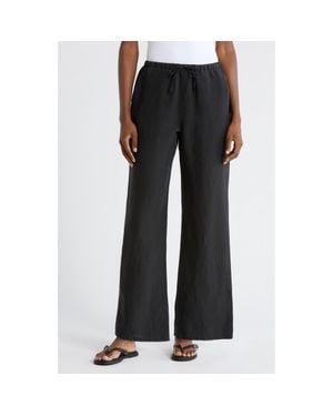 Marine Layer Linen Blend Straight Leg Pants - Black