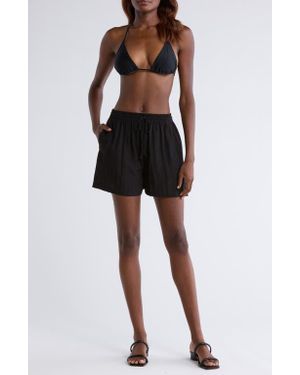 Nordstrom Cover-Up Drawstring Shorts - Black