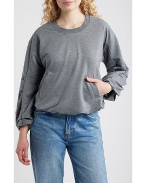 City Blues Pleated Sweatshirt - Gray