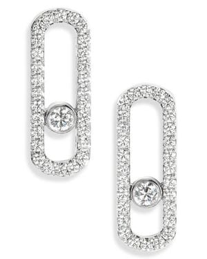 Messika Move Uno Diamond Pavé Stud Earrings - White