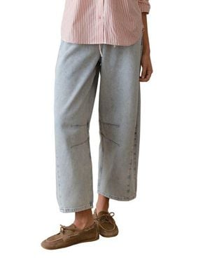 Marine Layer Ella Barrel Leg Drawstring Jeans - Gray