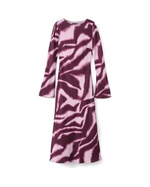 Mango Animal-Printed A-Line Dress - Purple