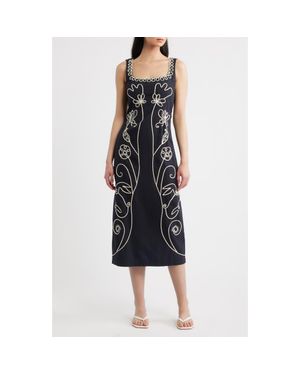 Cleobella Ruxandra Embroidered Midi Dress - Black