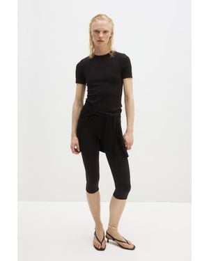 H&M Cooling Slim-Fit Ribbed T-Shirt - Black