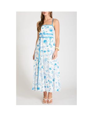 Blu Pepper Positano Print Midi Sundress - Blue