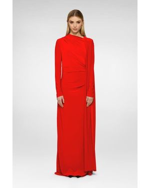 DASKA Cape Dress - Red