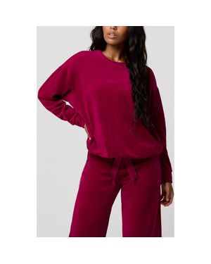 Florence By Mills Crewneck Velour Sweatshirt - Red