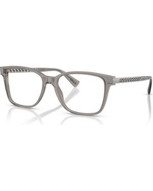 Versace 55Mm Rectangle Optical Glasses - Metallic