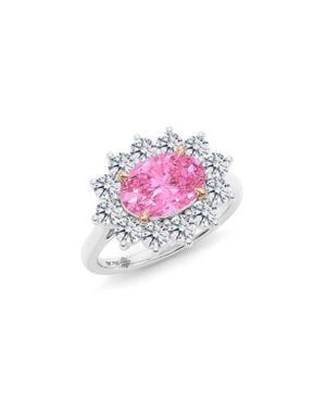 HauteCarat Princess Cut Lab Grown Diamond Engagement Ring - Pink