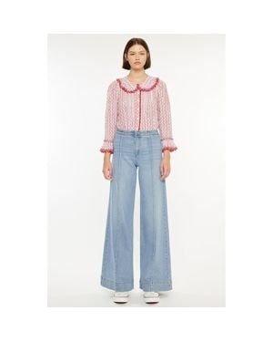 Kancan Deena High Rise Wide Leg Jeans - Blue