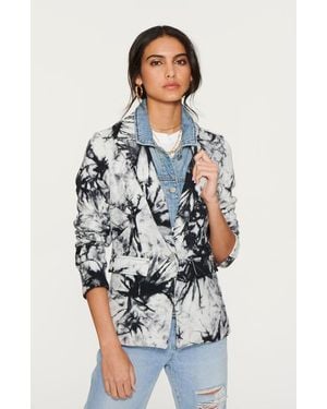 Blue Revival Helen Tie Dye Blazer With Removable Denim Insert - White