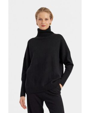 Chinti & Parker Pure Cashmere Roll Neck Sweater - Black