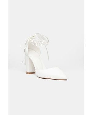 Prologue Shoes Sora Block Heel Bridal Pump - White