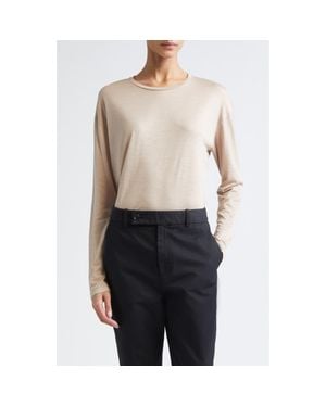 Partow Myrtle Long Sleeve Modal & Cashmere T-Shirt - Brown