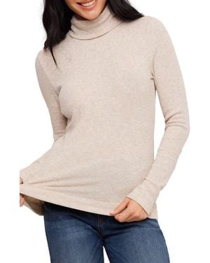Karen Kane Ribbed Turtleneck Top - White