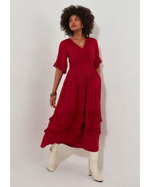 Joe Browns Retro Button Front Midi Dress - White