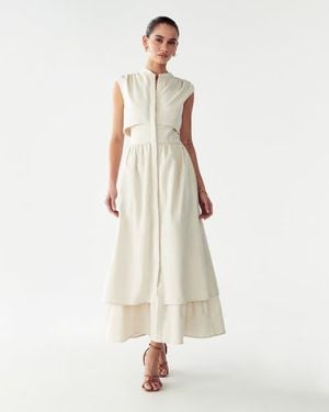 Willa Fallyn Midi Dress - White