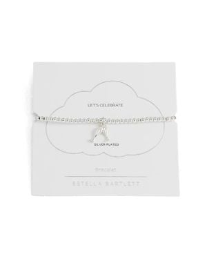 Estella Bartlett Sienna Champagne Beaded Stretch Bracelet - White