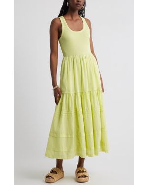 Treasure & Bond Scoop Neck Midi Dress - Yellow