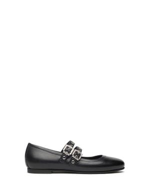 Nero Giardini Double Strap Ballet Flat - Black