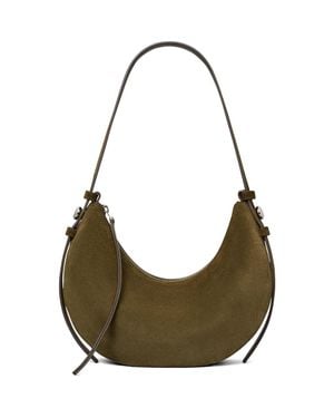 Tory Burch Romy Suede Half Moon Shoulder Bag - Green