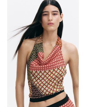 H&M Cowl-Neck Halterneck Top - Red
