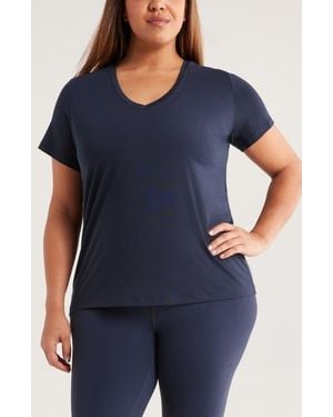 Zella Breathe Active V-Neck Tee - Blue