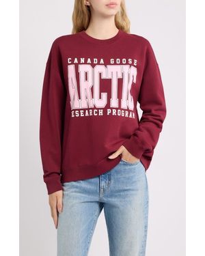 Canada Goose Wander Arctic Research Graphic Organic Cotton Sweatshirt - Red